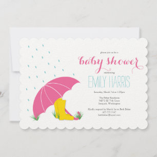 Umbrella & Boots Baby Shower Invitation