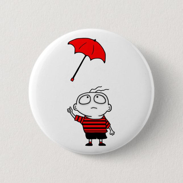 Umbrella Boy Pinback Button (Front)