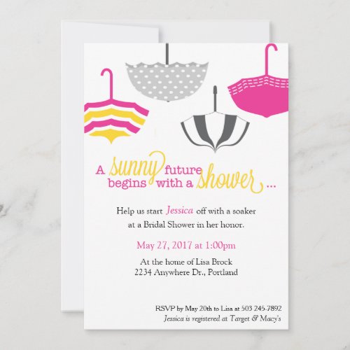 Umbrella Bridal Shower Invitation