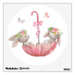 Umbrella Bunny Bunnies Fabric Wall Decal Sticker
