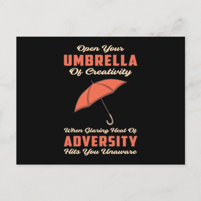Umbrella Cloud Rain Weather Raindrop Rainy Gift Postcard (Front)