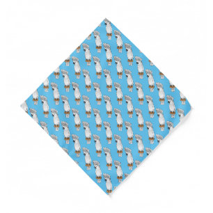 Umbrella cockatoo bird cartoon illustration bandana