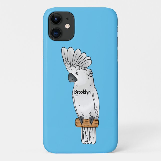 Umbrella cockatoo bird cartoon illustration  Case-Mate iPhone case (Back)