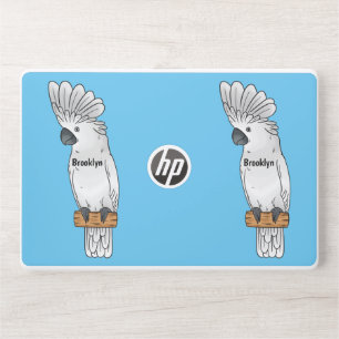 Umbrella cockatoo bird cartoon illustration HP laptop skin