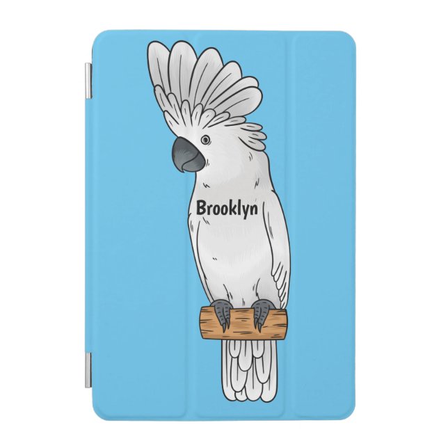 Umbrella cockatoo bird cartoon illustration  iPad mini cover (Front)