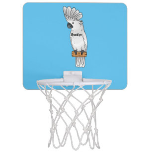 Umbrella cockatoo bird cartoon illustration mini basketball hoop
