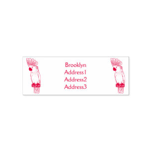 Umbrella cockatoo bird cartoon illustration self-inking stamp