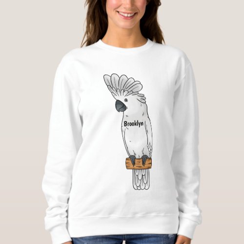 Umbrella cockatoo bird cartoon illustration  sweatshirt