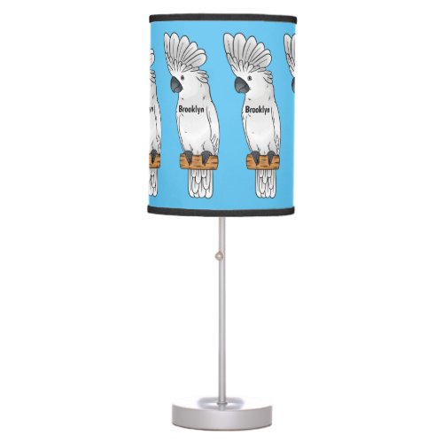 Umbrella cockatoo bird cartoon illustration table lamp