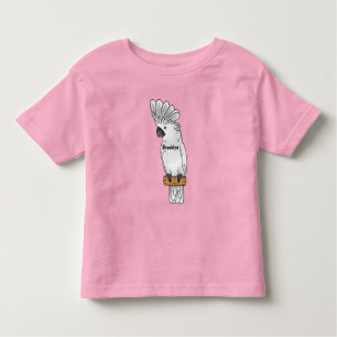 Umbrella cockatoo bird cartoon illustration toddler t-shirt
