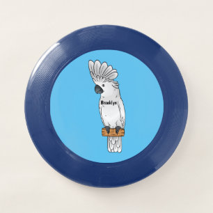 Umbrella cockatoo bird cartoon illustration Wham-O frisbee