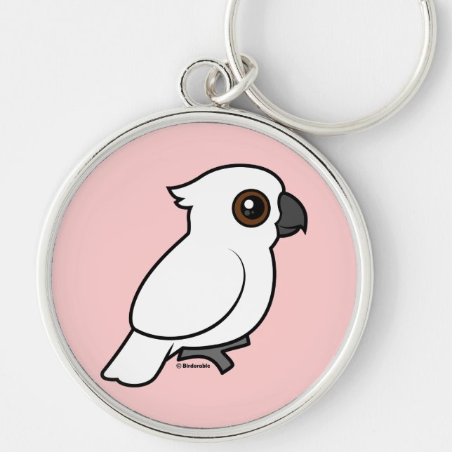 Umbrella Cockatoo (flat) Keychain (Front)