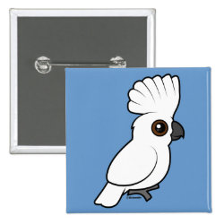 Umbrella Cockatoo (raised) Square Button