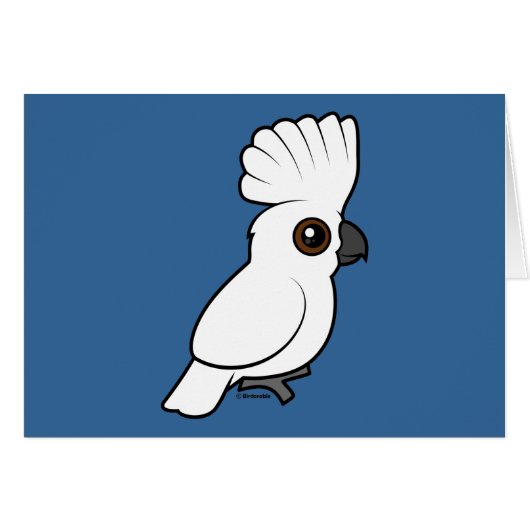Umbrella Cockatoo (raised) Cards (Front Horizontal)