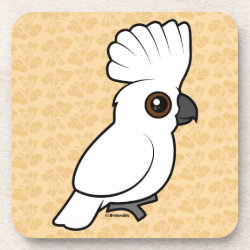 Umbrella Cockatoo (raised) Beverage Coaster