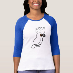 Umbrella Cockatoo (raised) Ladies Raglan Fitted T-Shirt