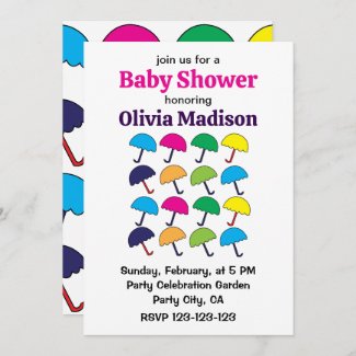 Umbrella Colorful Umbrella Baby Girl Shower