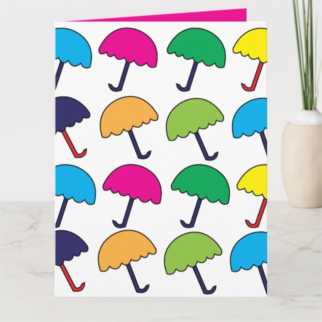 Umbrella Colorful Umbrella Card (Front)
