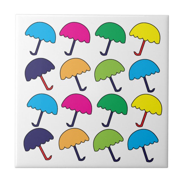 Umbrella Colorful Umbrella  Ceramic Tile (Front)