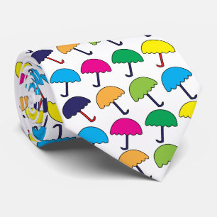 Umbrella Colorful Umbrella Neck Tie