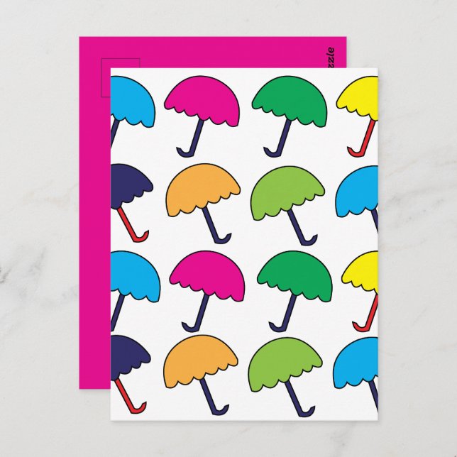 Umbrella Colorful Umbrella Postcard (Front/Back)