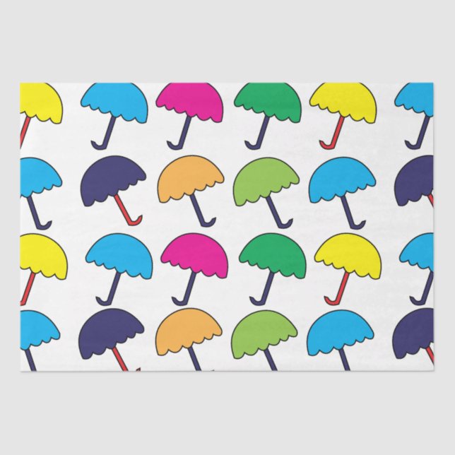 Umbrella Colorful Umbrella Tissue Paper (Front)