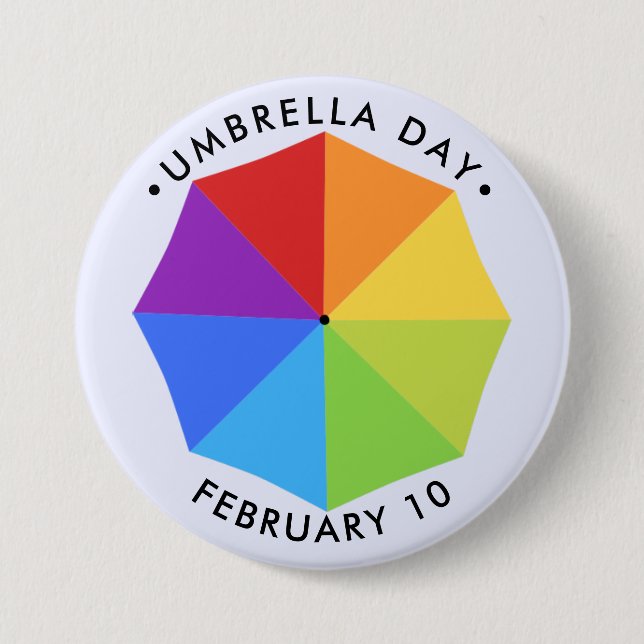 Umbrella Day, Rainbow Button (Front)