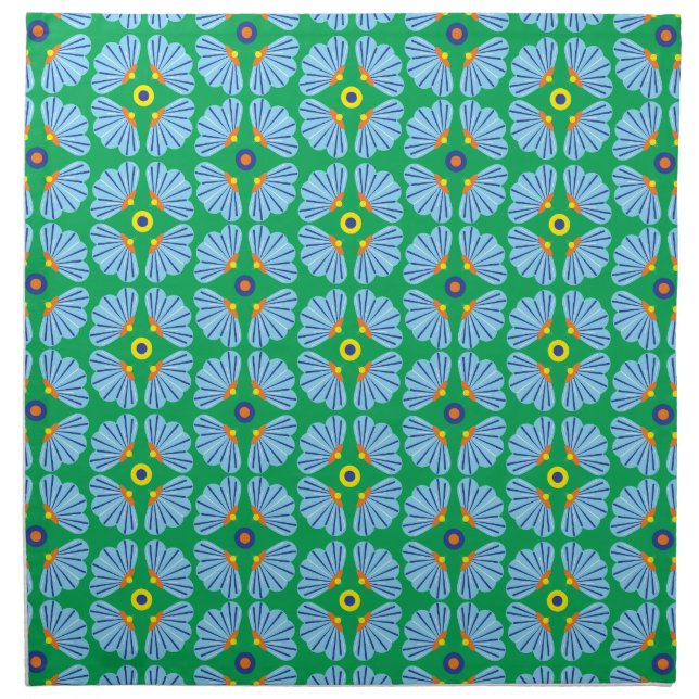 Umbrella Flowers Cloth Napkins (Single or Set) (Front)