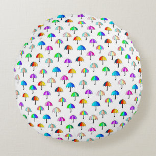 Umbrella Fort Round Pillow