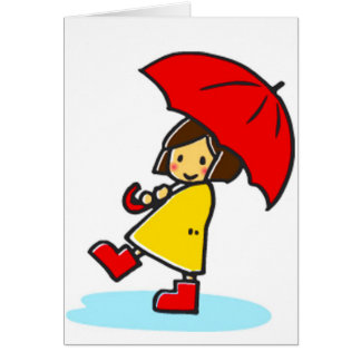 Umbrella Girl Greeting Card