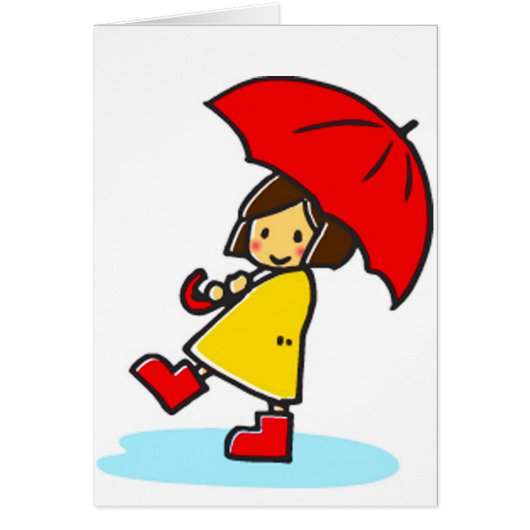 Umbrella Girl Greeting Card (Front)