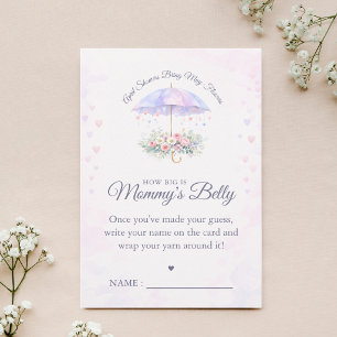 Umbrella How Big Id Mommy's Belly Game Ticket Card