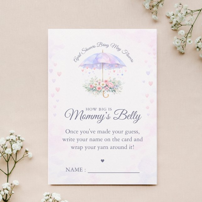 Umbrella How Big Id Mommy's Belly Game Ticket Card (Creator Uploaded)