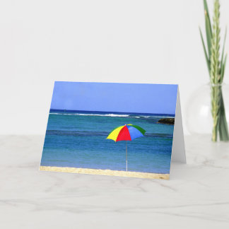 Umbrella in Hawaii Letterpress Thank You Card