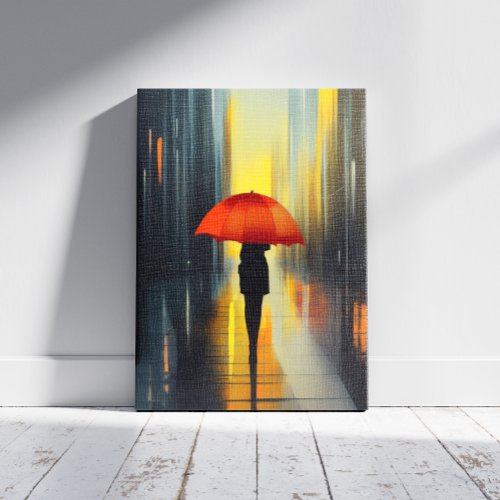 Umbrella in Red Canvas Print