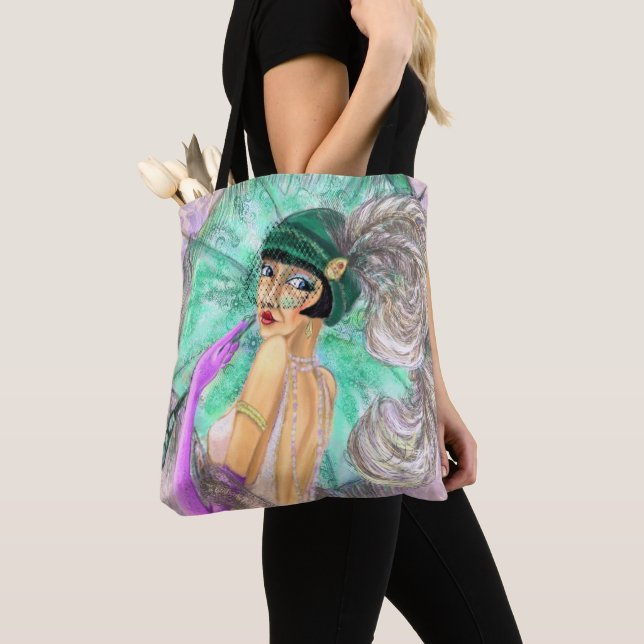 Umbrella Lady Tote Bag (Close Up)