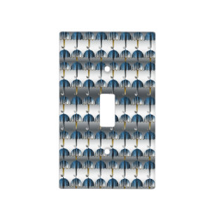 Umbrella light switch cover - Silver Rain