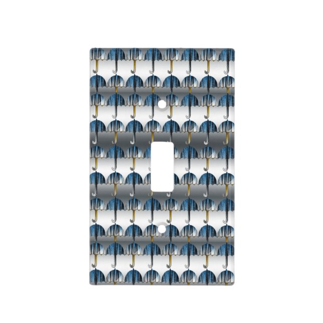 Umbrella light switch cover - Silver Rain (Front)