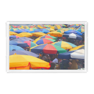 Umbrella Market — Colorful Photography Acrylic Ser Tray