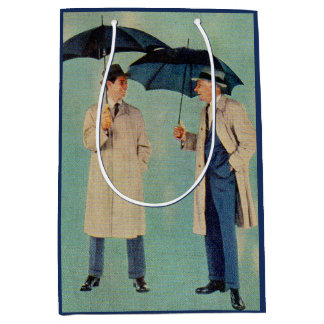 umbrella men print medium gift bag