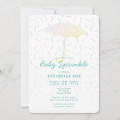 Umbrella Mint Baby Sprinkle Shower Invitation (Front)