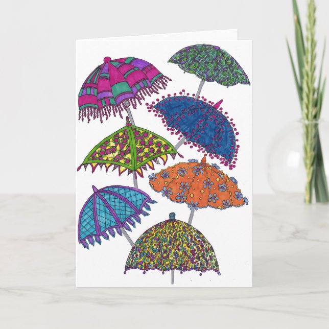 Umbrella Note Card - Garden 5 (Front)
