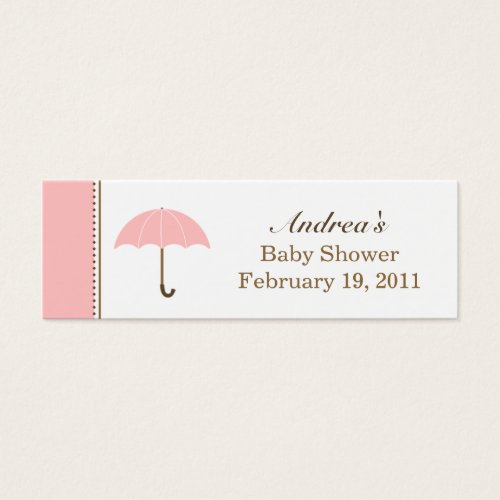 Umbrella Pink Small Tag Business Card Template