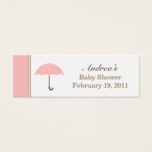 Customizable Umbrella Pink Small Tag Business Card Template