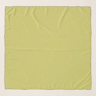Umbrella Rain Faux Embroidery Stitches Yellow Scarf