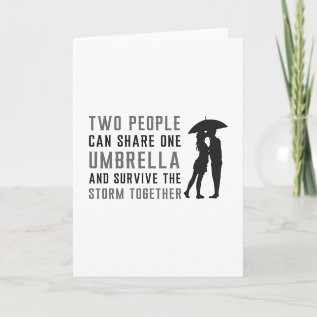 Umbrella Raindrop Rain Cloud Weather Gift Idea Card (Front)