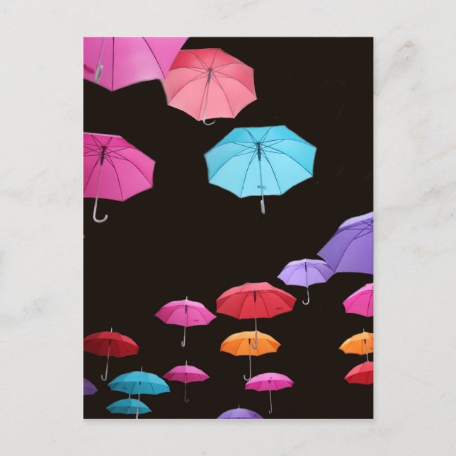 Umbrella rainy day sunshade parasol pattern postcard (Front)