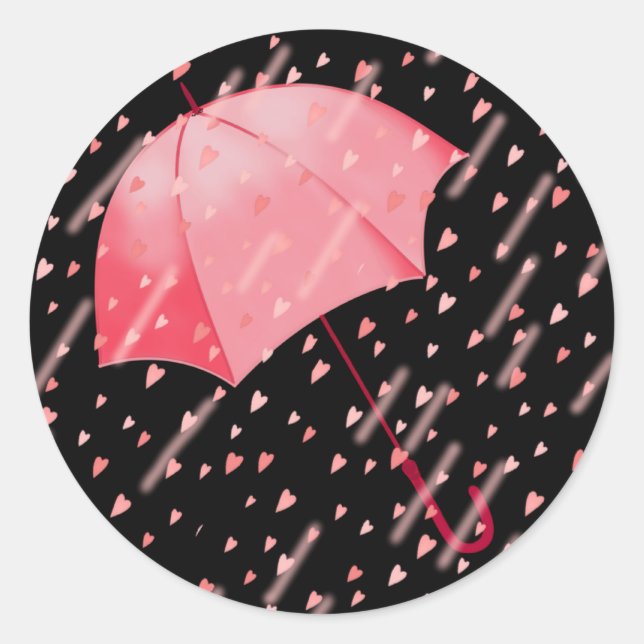 UMBRELLA SHOWERS OF LOVE by SHARON SHARPE Classic Round Sticker (Front)