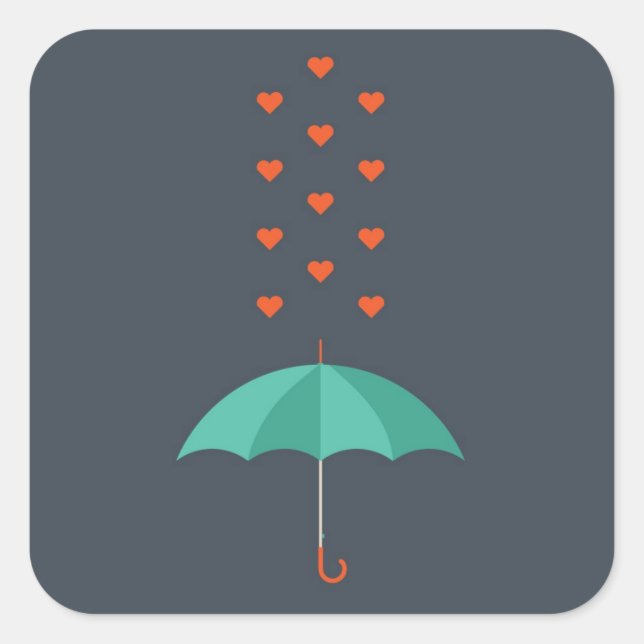 Umbrella Square Sticker (Front)