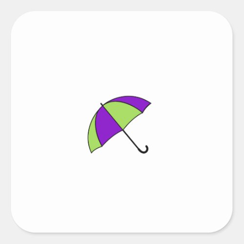 Umbrella sticker square sticker